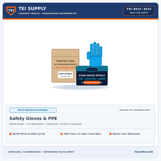 TEI Supply Safety Gloves & PPE (FSC 8415)