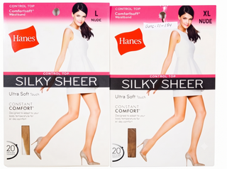 (1)Hanes Control Top Sheer Toe Silky Sheer Comfortsoft Waistband Pantyhose- Size