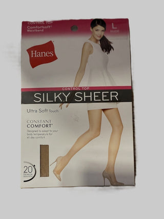 Hanes Control Top Sheer Toe Silky Sheer Comfortsoft Waistband Pantyhose -Nude L - 60 Pairs