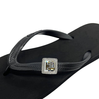 Black Popit Flip Flop for Woman Popit sandal with shoe clip Charm - EH Store USA