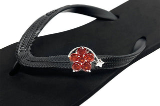 Black Popit flip flop for Woman popit Sandal with shoe clip Charm Changeable - EH Store USA