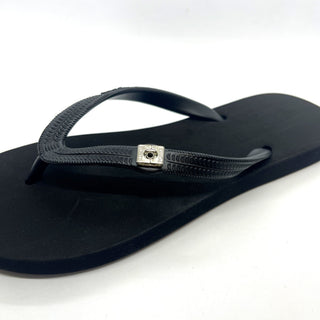 Black Popits Flip Flop for Woman popit sandal with shoe clip Charm Changeable - EH Store USA