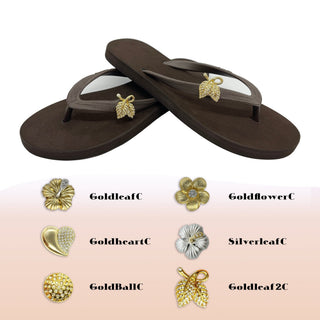 Brown Popits flip flop woman Sandals With Jewelry charm (Selectable） - EH Store USA
