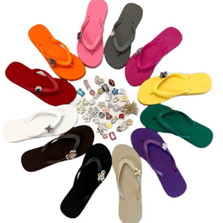 Green Popits Flip Flop for woman popit Sandal with shoe clip Charm - EH Store USA