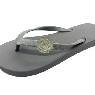 Grey Popits Flip Flop for Woman popit sandal with shoe clip Charm changeable - EH Store USA