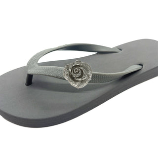 Grey Popits Flip Flop for Woman popit sandal with shoe clip Charm changeable - EH Store USA
