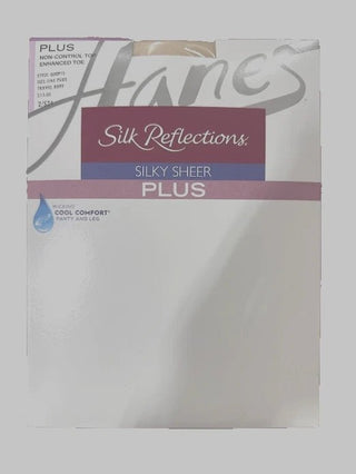 Hanes Silky Sheer Plus No - Control Top re - Toe pantyhose Travel Buff/ 1 Plus - EH Store USA
