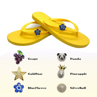 Popit Yellow Flip Flops with Changeable Charms: Summer Sandal