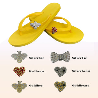 Popits Flip Flops - Yellow - Interchangeable Charm Sandals
