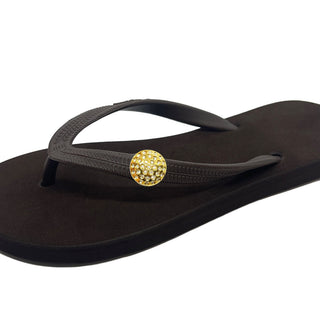 Popits Flip Flops - Brown - Interchangeable Charm Sandals