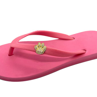 Pink Flip Flops with Changeable Charms: Summer Sandals