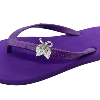 Purple Flip Flops with Changeable Charms: Summer Sandals