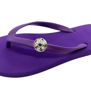 Popit Purple Flip Flops with Changeable Charms: Summer Beach Sandals - EH Store USA