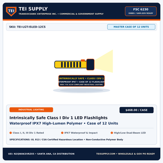 Wholesale Intrinsically Safe Class I Div 1 Industrial LED Flashlights (Case of 12 Units) — TEI Supply
