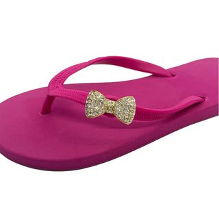 Rose Pink Flip Flops with Changeable Charms - EH Store USA