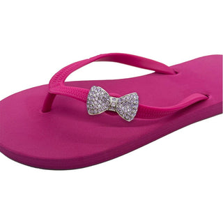 Rose Pink Flip Flops with Changeable Charms - EH Store USA